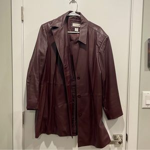 preston and york burgundy leather lambskin blazer